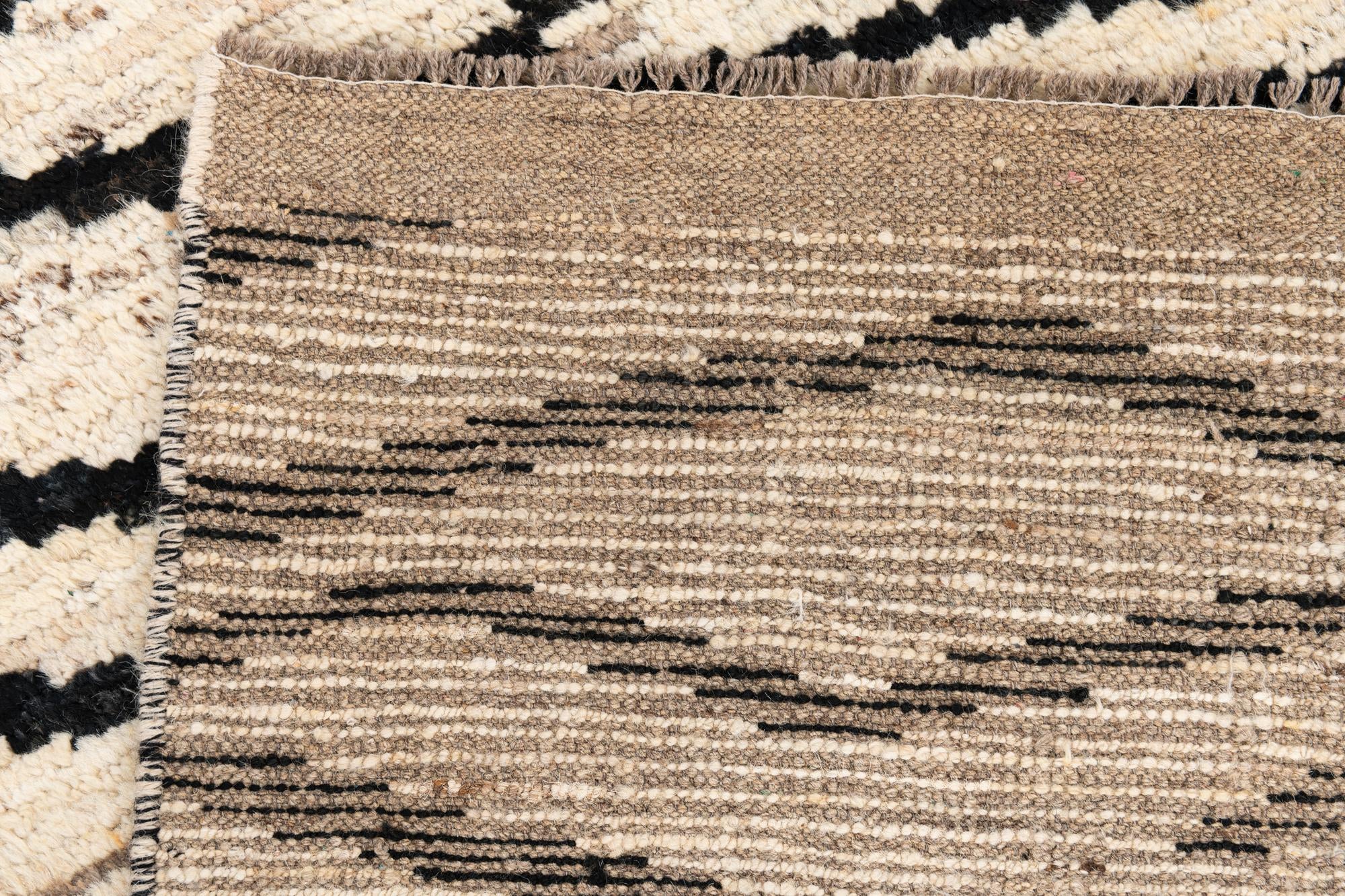 4' 1 x 14' 9 Hand Knotted Moroccan Wool Runner Rug