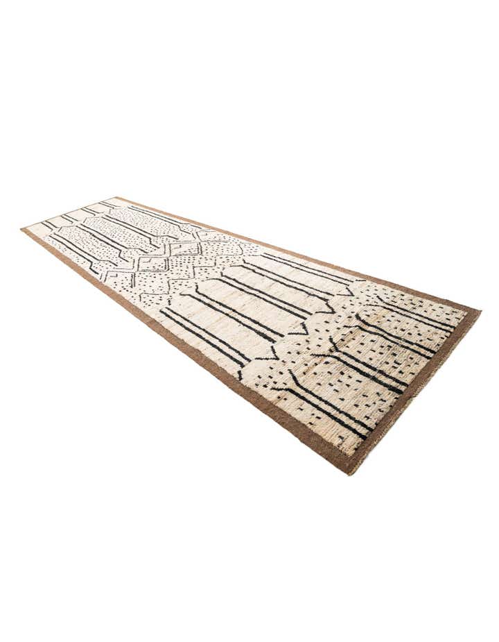 4' 4 x 15' 9 Hand Knotted Moroccan Wool Runner Rug