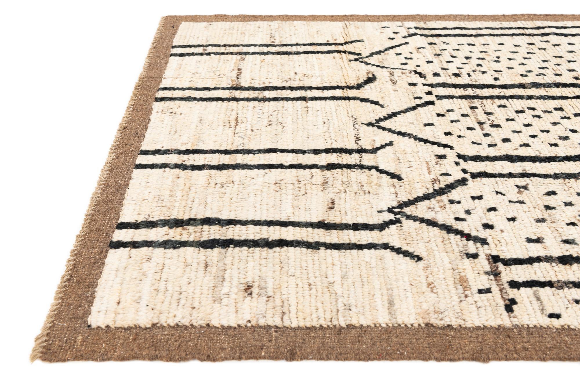 4' 4 x 15' 9 Hand Knotted Moroccan Wool Runner Rug
