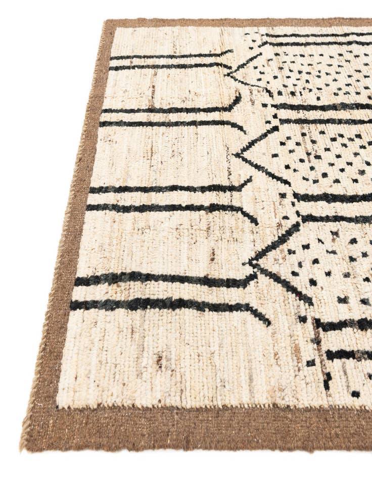 Detail image of 4' 4 x 15' 9 Hand Knotted Moroccan Wool Runner Rug