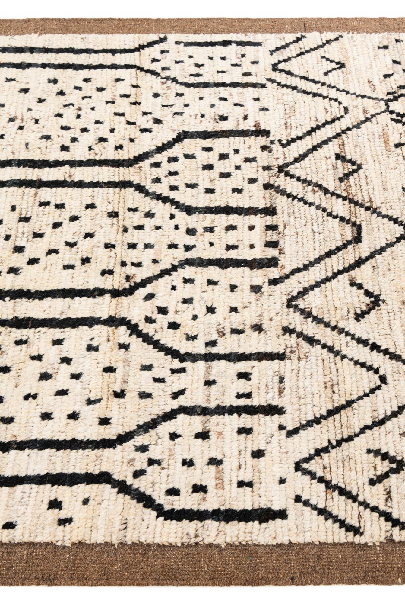 4' 4 x 15' 9 Hand Knotted Moroccan Wool Runner Rug