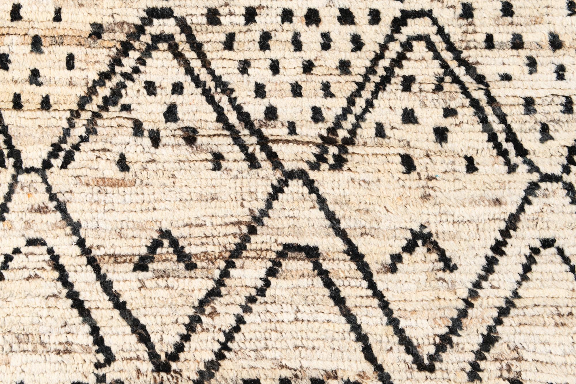 4' 4 x 15' 9 Hand Knotted Moroccan Wool Runner Rug