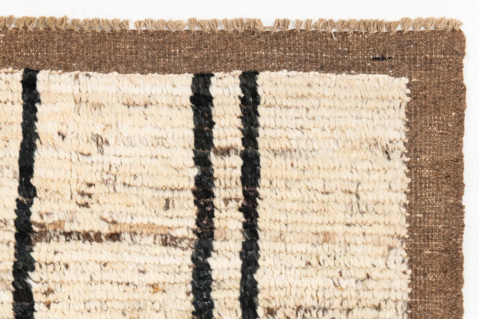 4' 4 x 15' 9 Hand Knotted Moroccan Wool Runner Rug