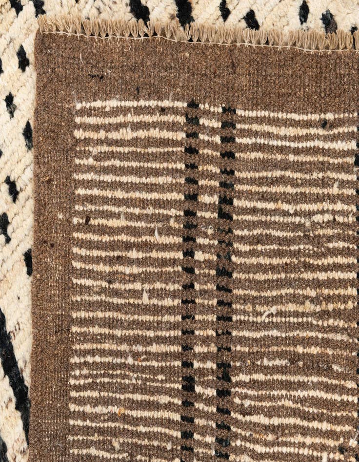 Detail image of 4' 4 x 15' 9  Hand Knotted Moroccan Wool Runner Rug