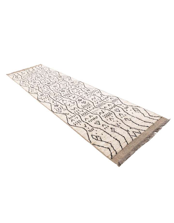 3' 4 x 12' 10 Hand Knotted Moroccan Wool Runner Rug