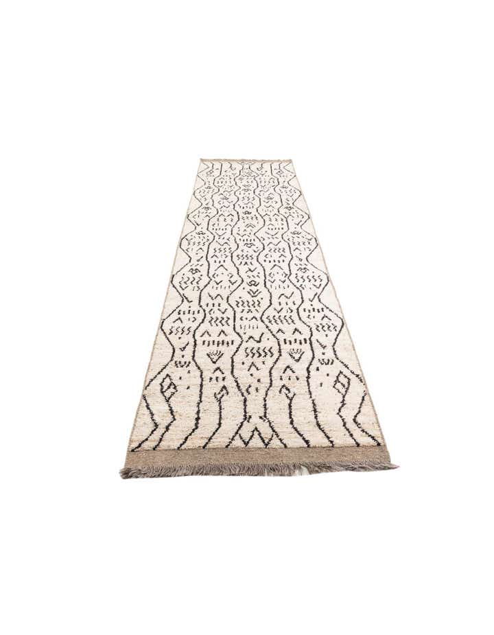 3' 4 x 12' 10 Hand Knotted Moroccan Wool Runner Rug