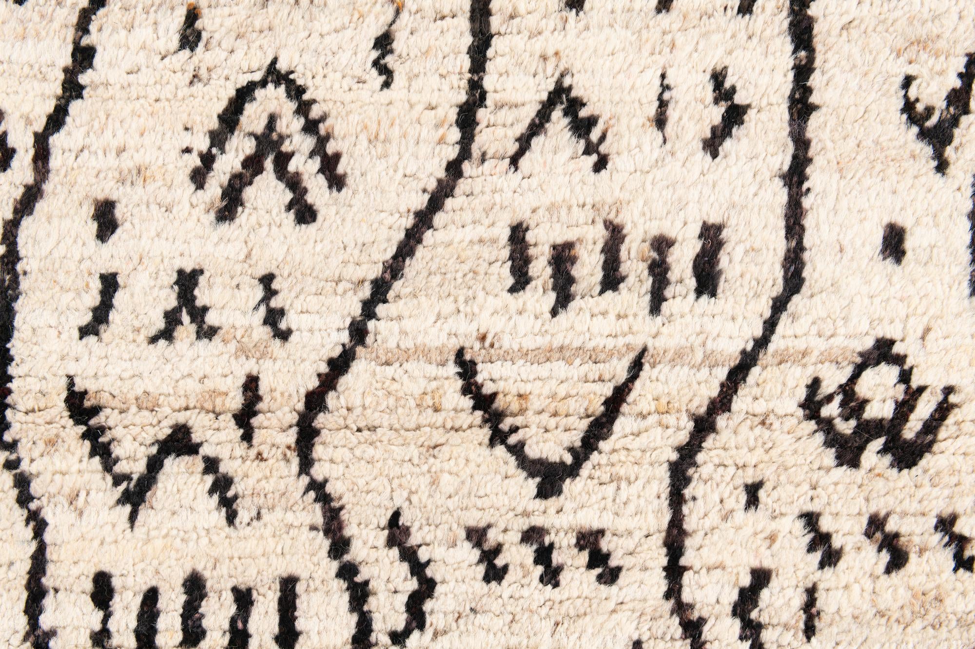 3' 4 x 12' 10 Hand Knotted Moroccan Wool Runner Rug