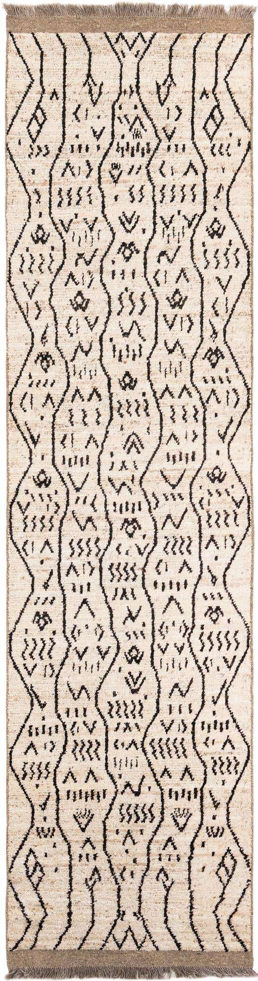 3' 4 x 12' 10 Hand Knotted Moroccan Wool Runner Rug