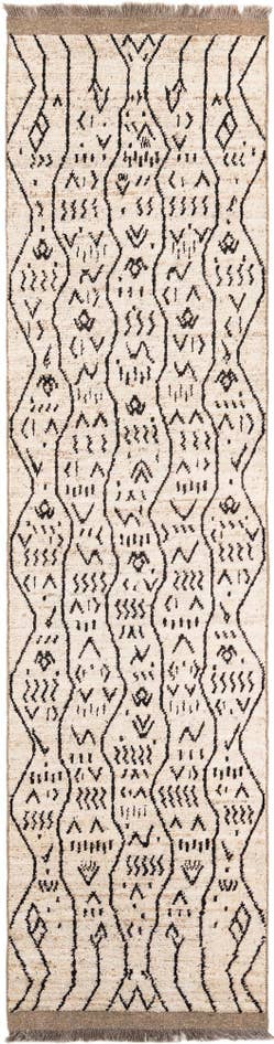 Detail image of 3' 4 x 12' 10 Hand Knotted Moroccan Wool Runner Rug