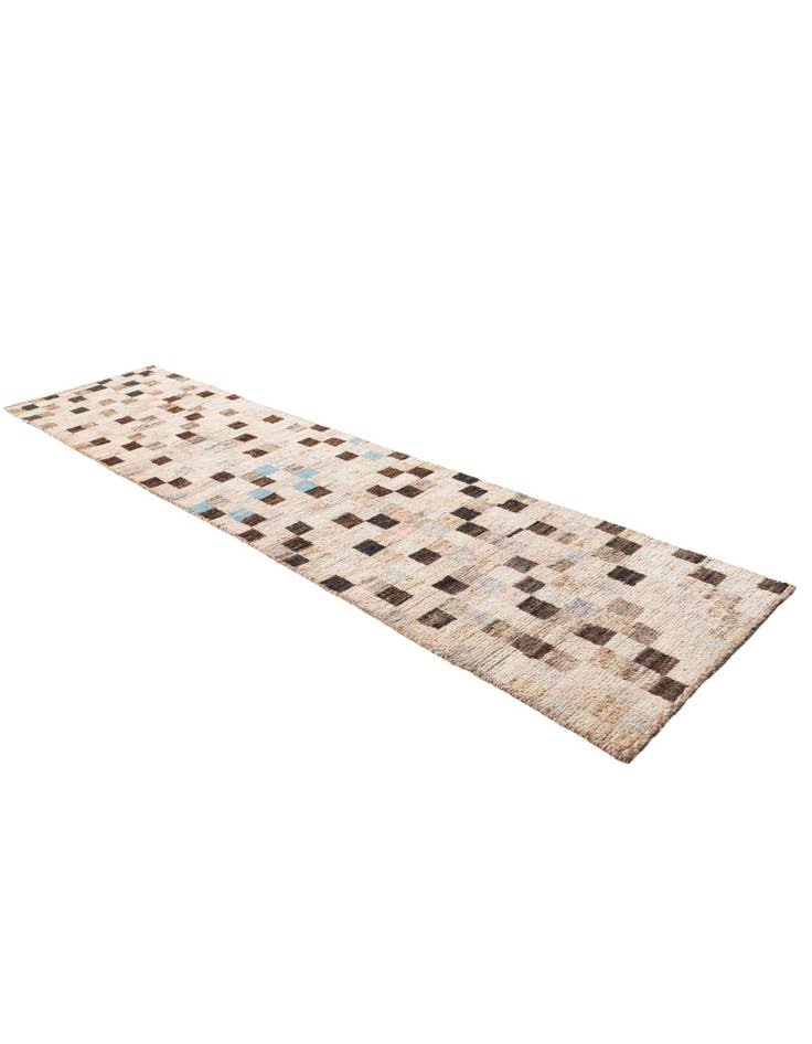 Detail image of 3' 1 x 12' 6 Hand Knotted Moroccan Wool Runner Rug