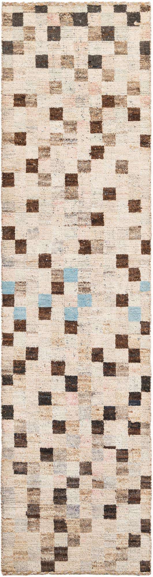3' 1 x 12' 6 Hand Knotted Moroccan Wool Runner Rug