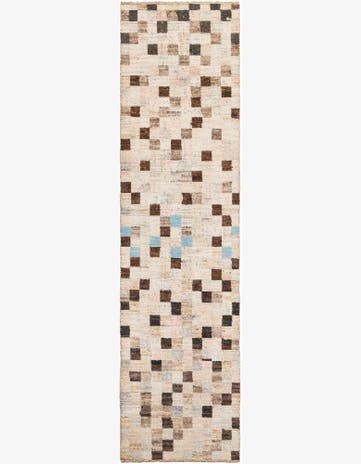 3' 1 x 12' 6 Hand Knotted Moroccan Wool Runner Rug