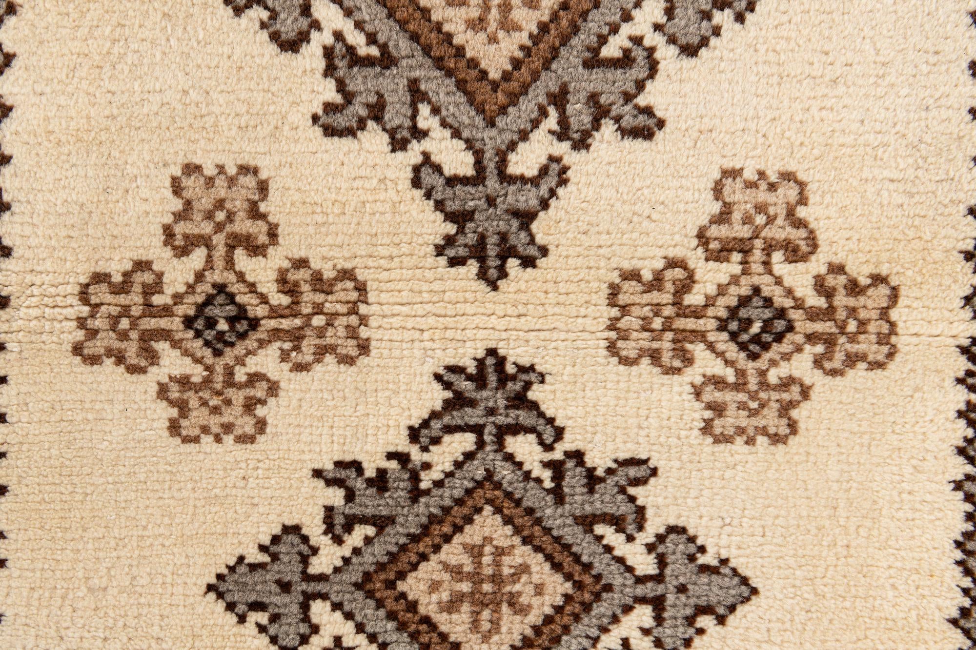 3' 1 x 6' 9 Hand Knotted Moroccan Wool Runner Rug