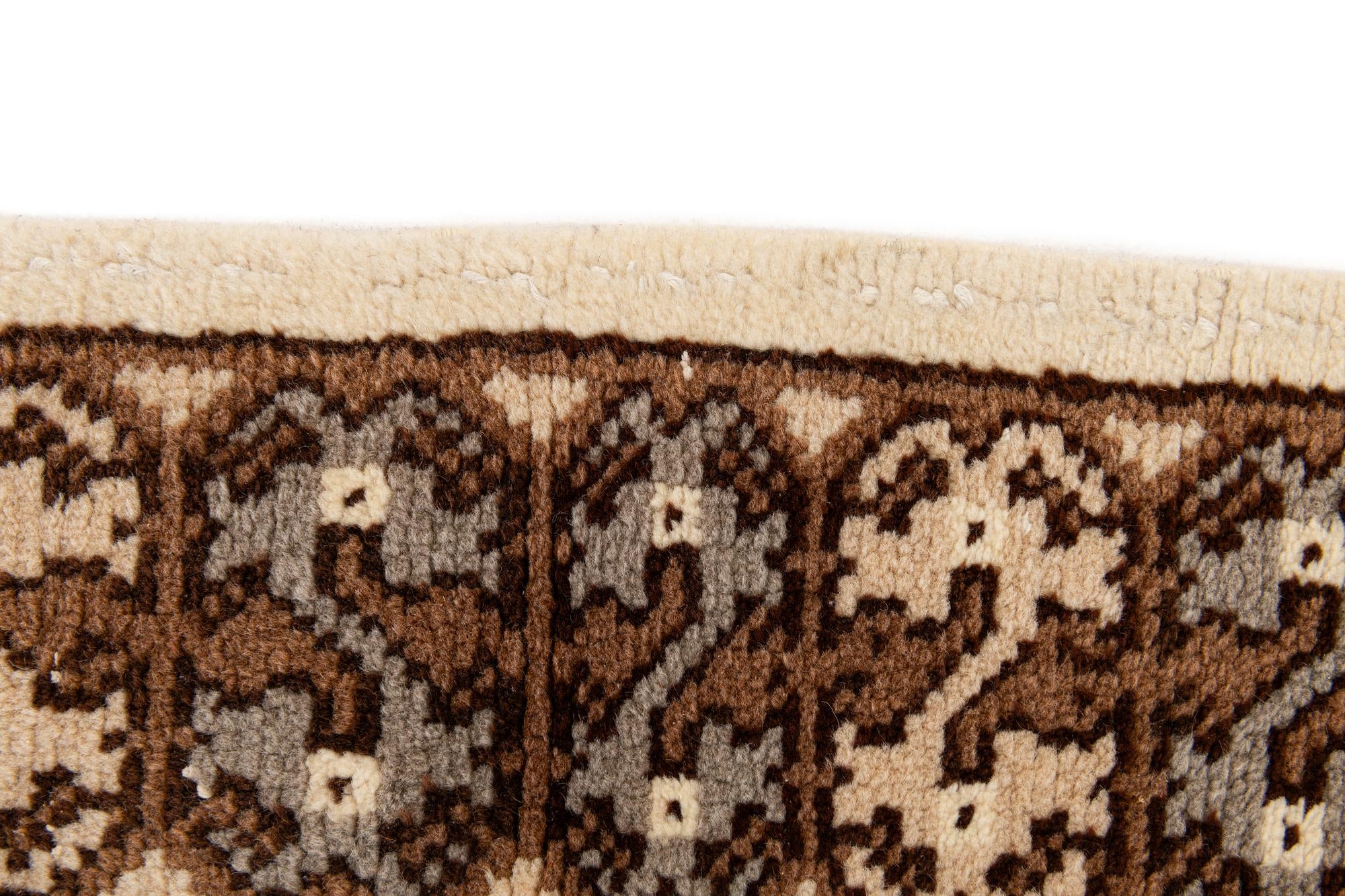 3' 1 x 6' 9 Hand Knotted Moroccan Wool Runner Rug