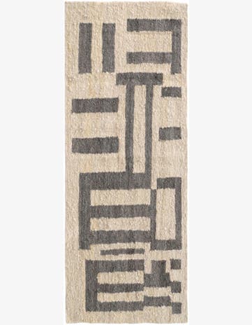 3' x 8' 2 Hand Knotted Moroccan Wool Runner Rug
