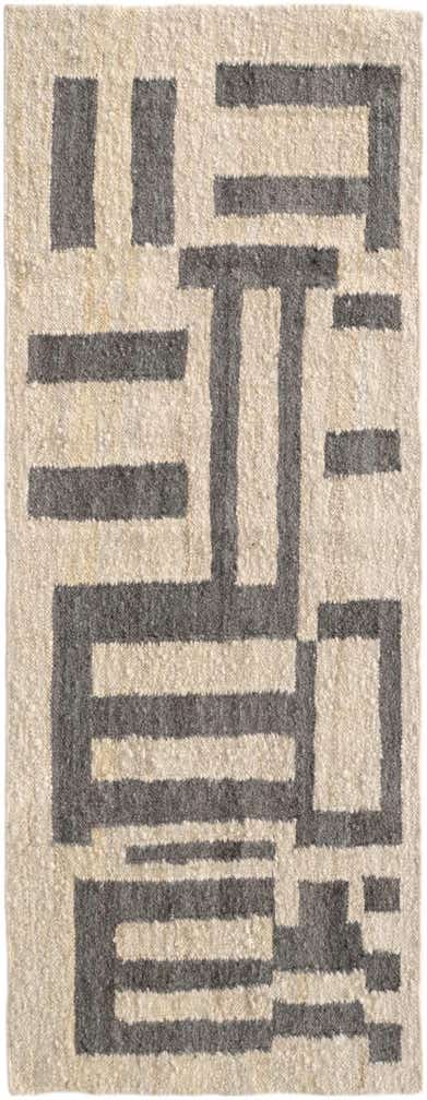 3' x 8' 2 Hand Knotted Moroccan Wool Runner Rug