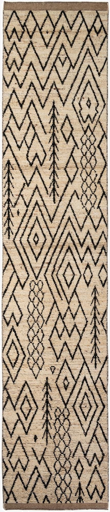 3' 5 x 16' 6  Hand Knotted Moroccan Wool Runner Rug
