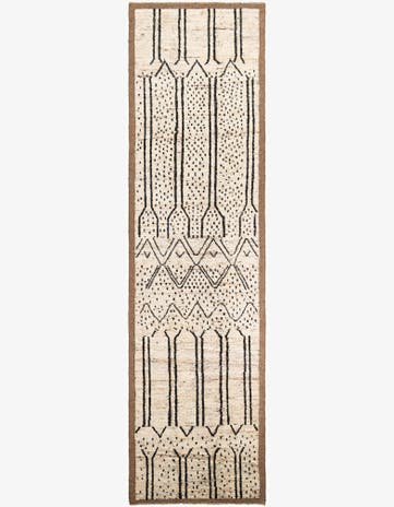 4' 4 x 15' 9 Hand Knotted Moroccan Wool Runner Rug