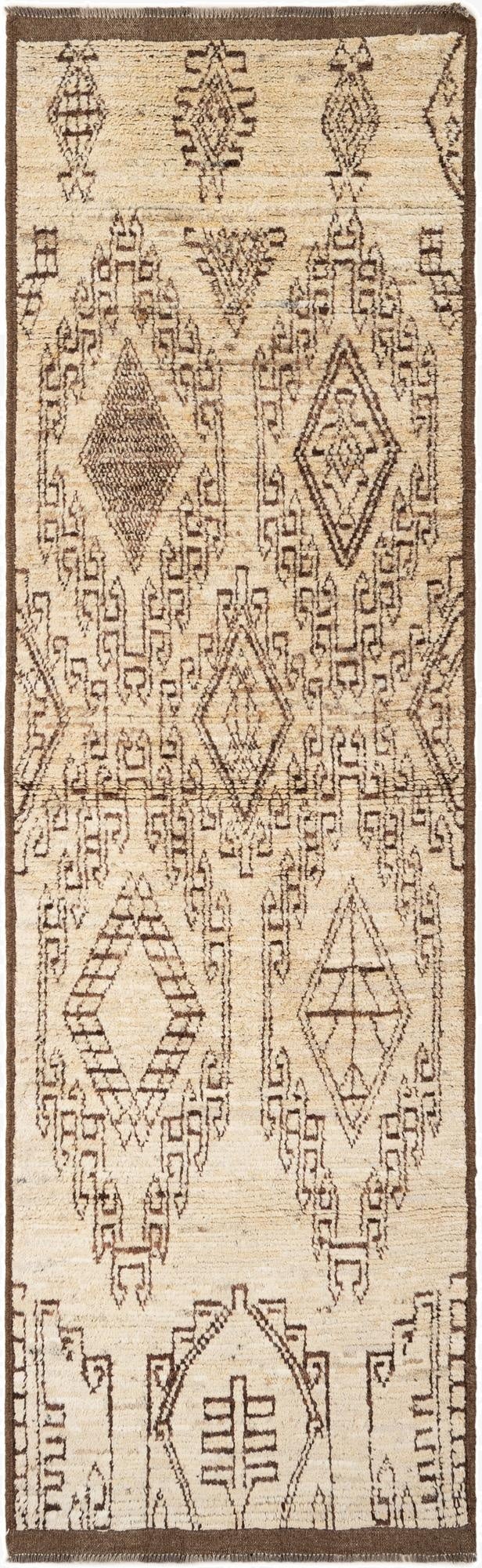 3' x 9' 11  Hand Knotted Moroccan Wool Runner Rug