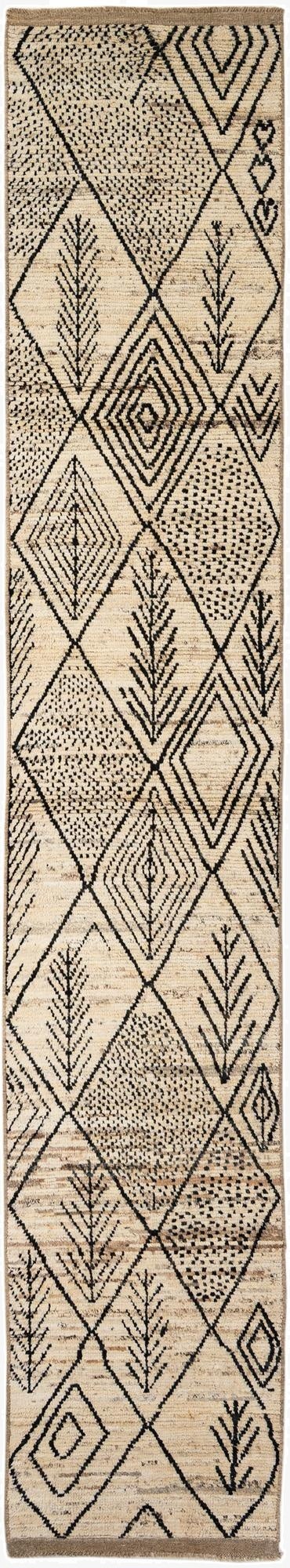 2' 11 x 16' 11  Hand Knotted Moroccan Wool Runner Rug