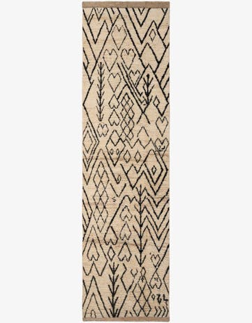 3' 4 x 12' 6 Hand Knotted Moroccan Wool Runner Rug