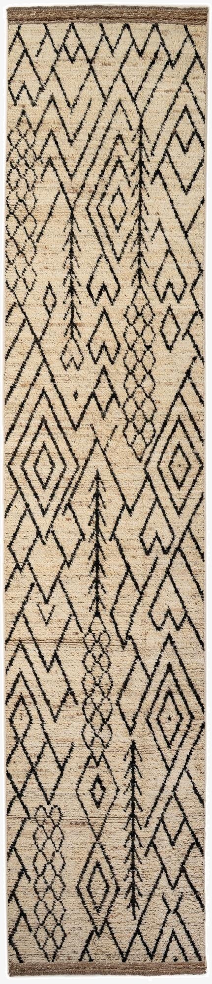 3' 4 x 16' 4  Hand Knotted Moroccan Wool Runner Rug
