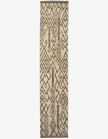 3' 4 x 16' 4 Hand Knotted Moroccan Wool Runner Rug