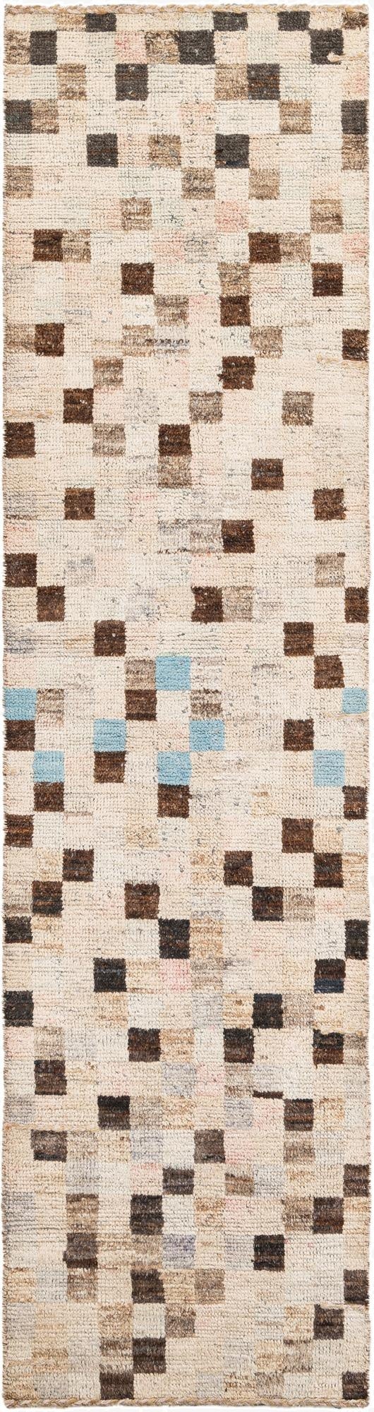 3' 1 x 12' 6  Hand Knotted Moroccan Wool Runner Rug