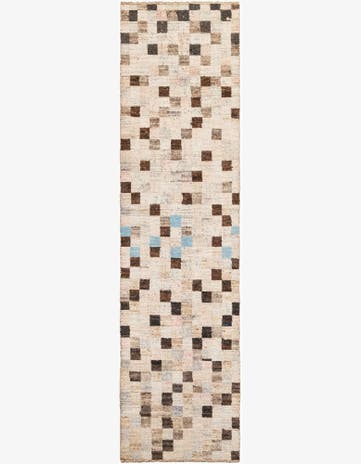 3' 1 x 12' 6 Hand Knotted Moroccan Wool Runner Rug