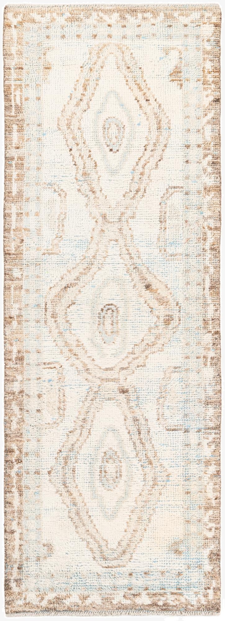 2' 9 x 8'  Hand Knotted Moroccan Wool Runner Rug