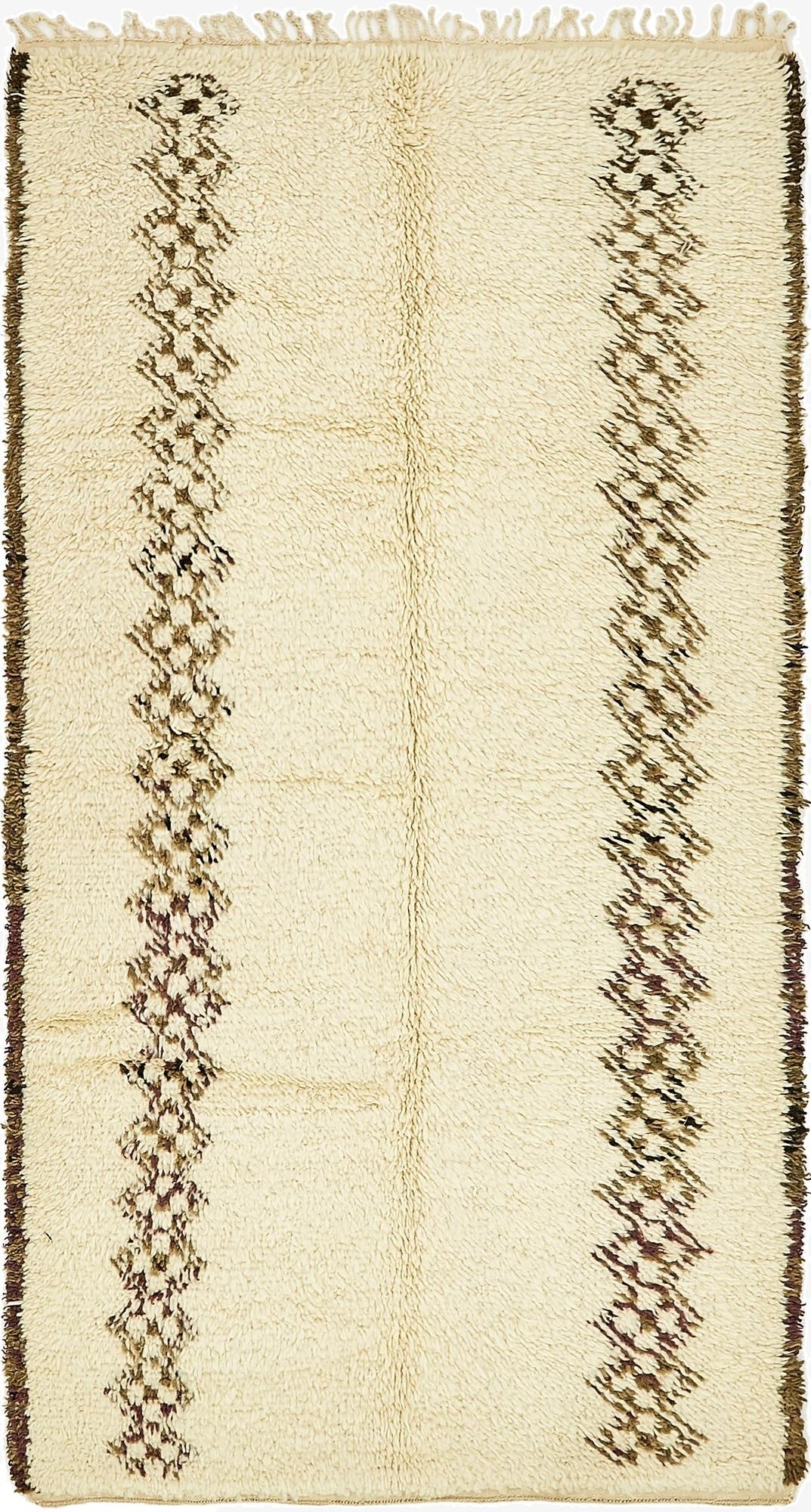 4' 6 x 8' 2  Hand Knotted Moroccan Wool Runner Rug