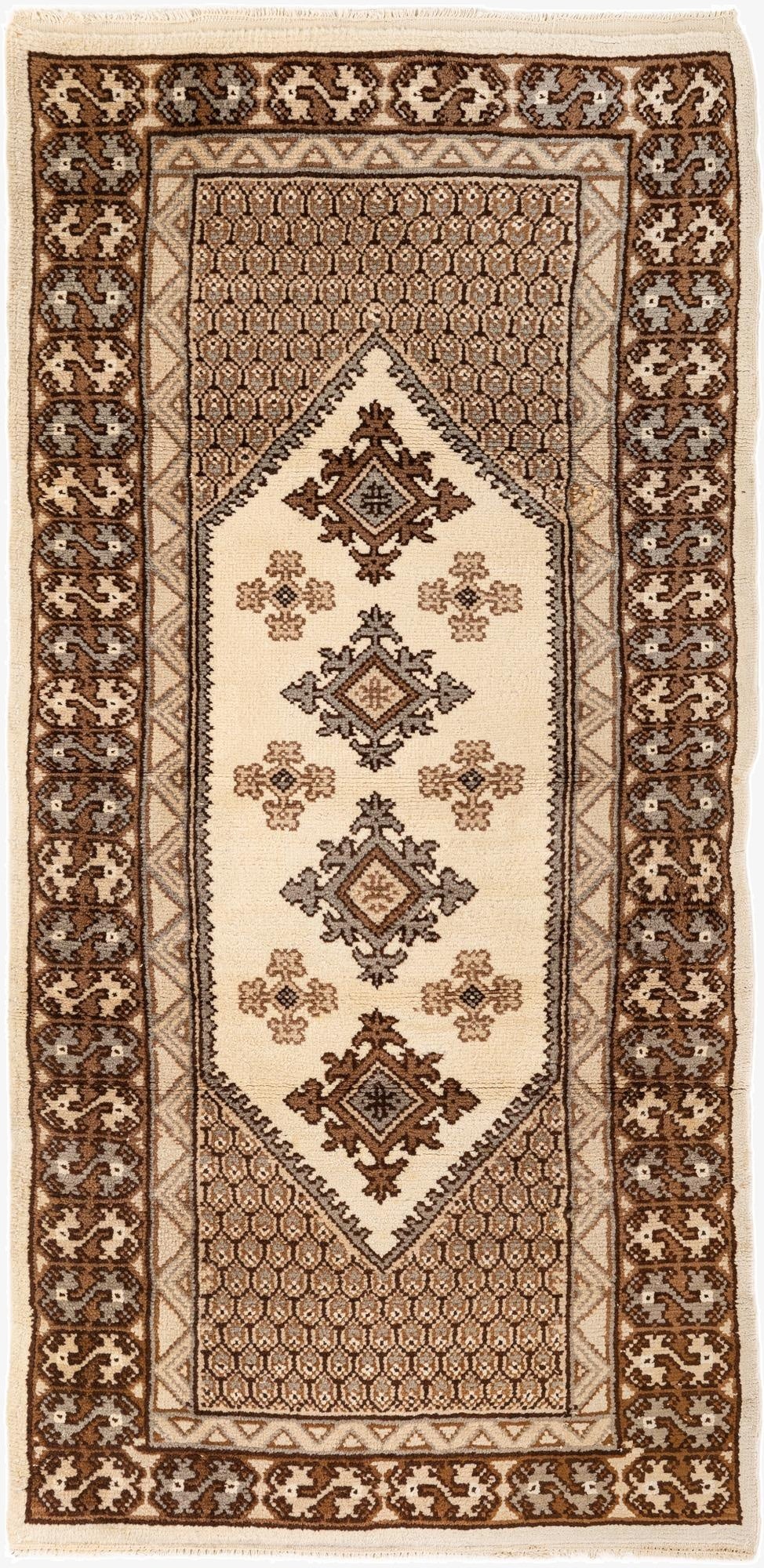 3' 1 x 6' 9  Hand Knotted Moroccan Wool Runner Rug