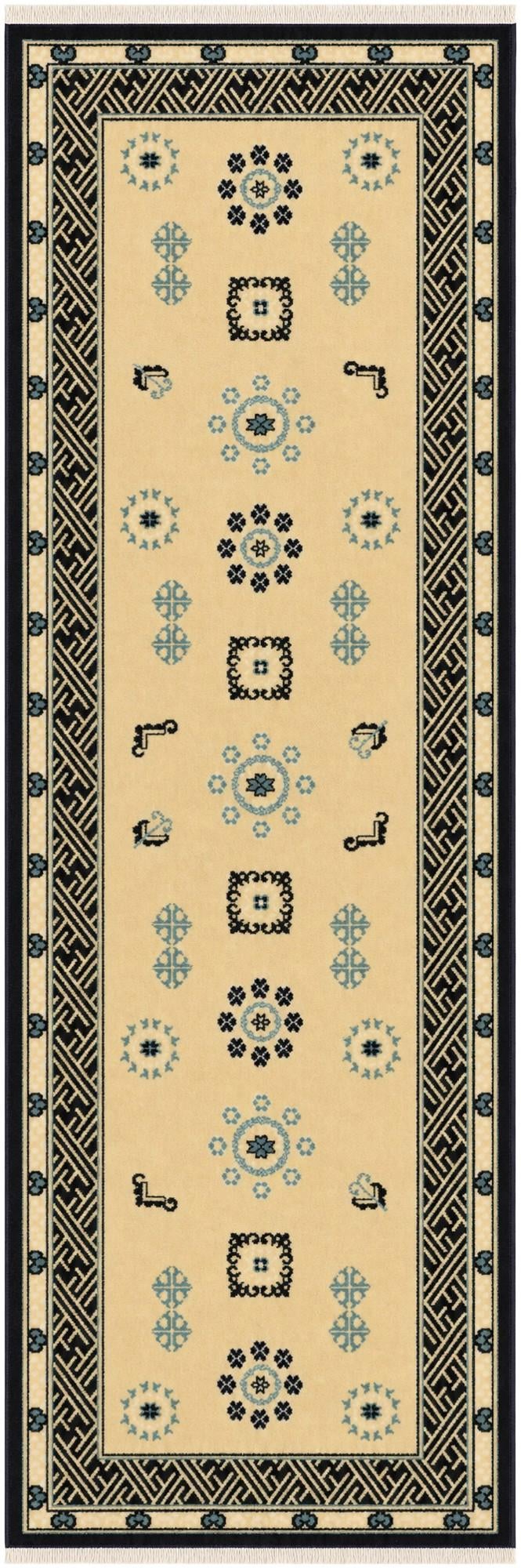 Cream Nain Design Runner Rug