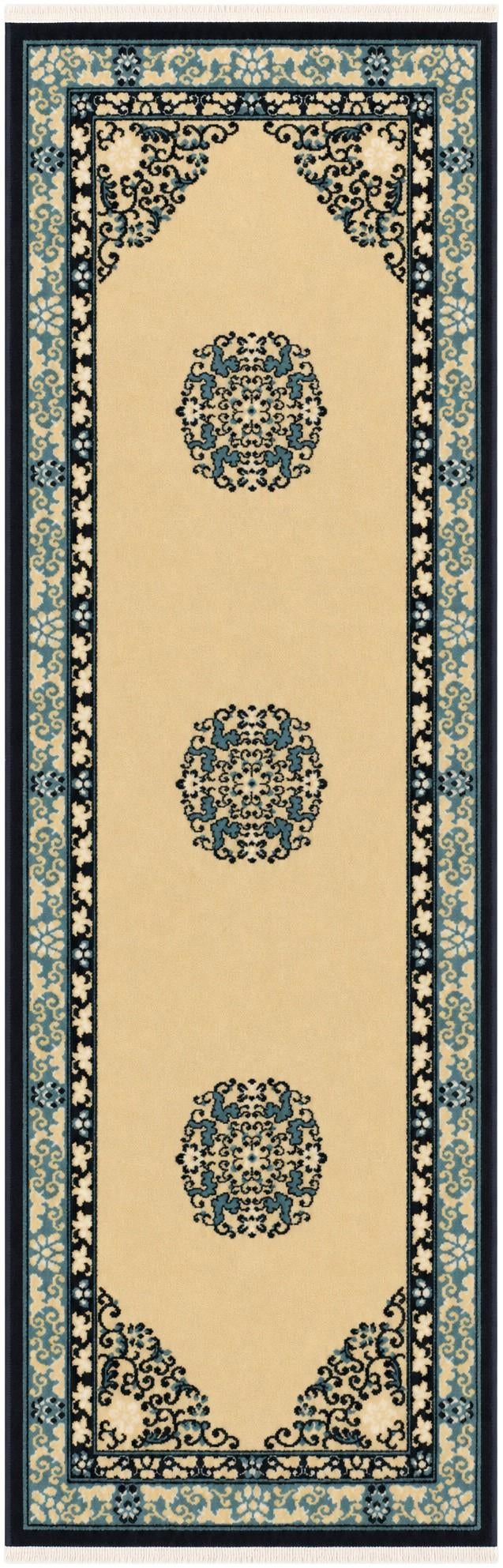 Cream Nain Design Runner Rug