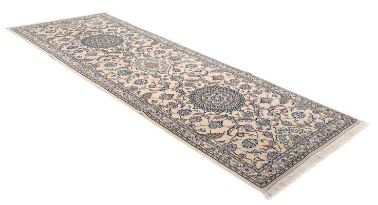 Detail image of 2' 11 x 9' 2 Hand Knotted Nain Persian Wool Runner Rug