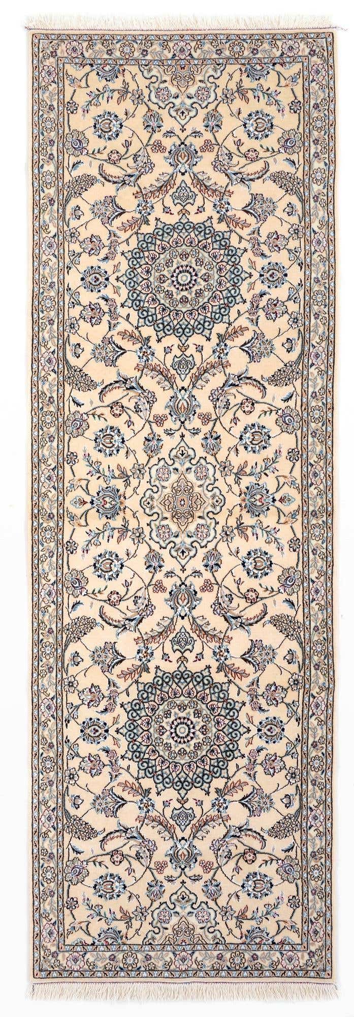 2' 11 x 9' 2 Hand Knotted Nain Persian Wool Runner Rug
