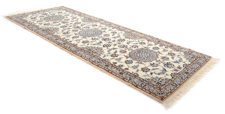 Detail image of 3' 6 x 9' 10 Hand Knotted Nain Persian Wool Runner Rug