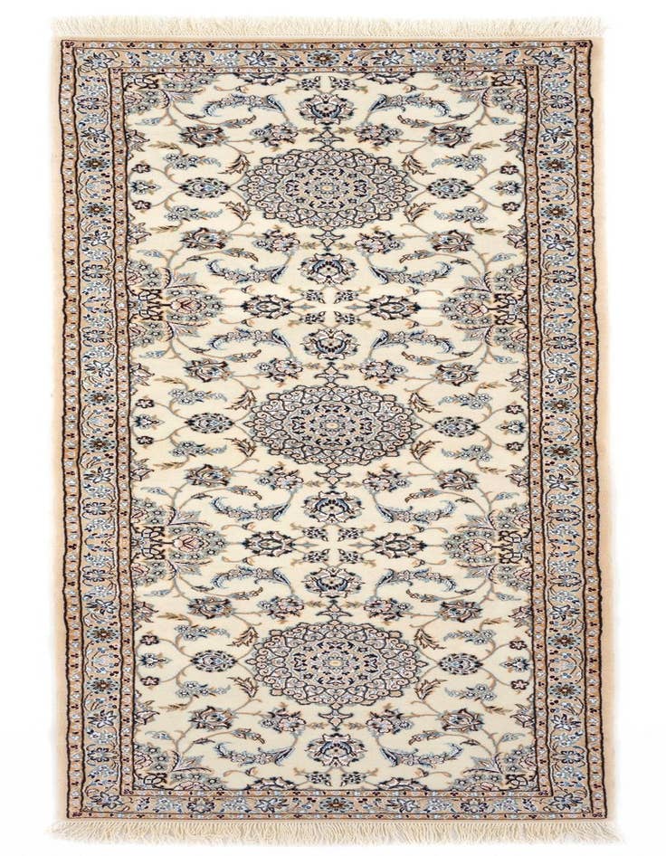 Detail image of 3' 6 x 9' 10 Hand Knotted Nain Persian Wool Runner Rug