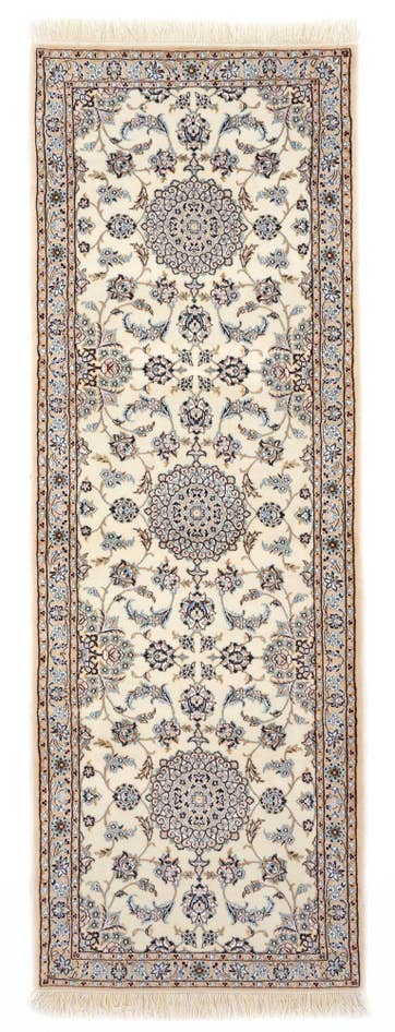 Detail image of 3' 6 x 9' 10 Hand Knotted Nain Persian Wool Runner Rug