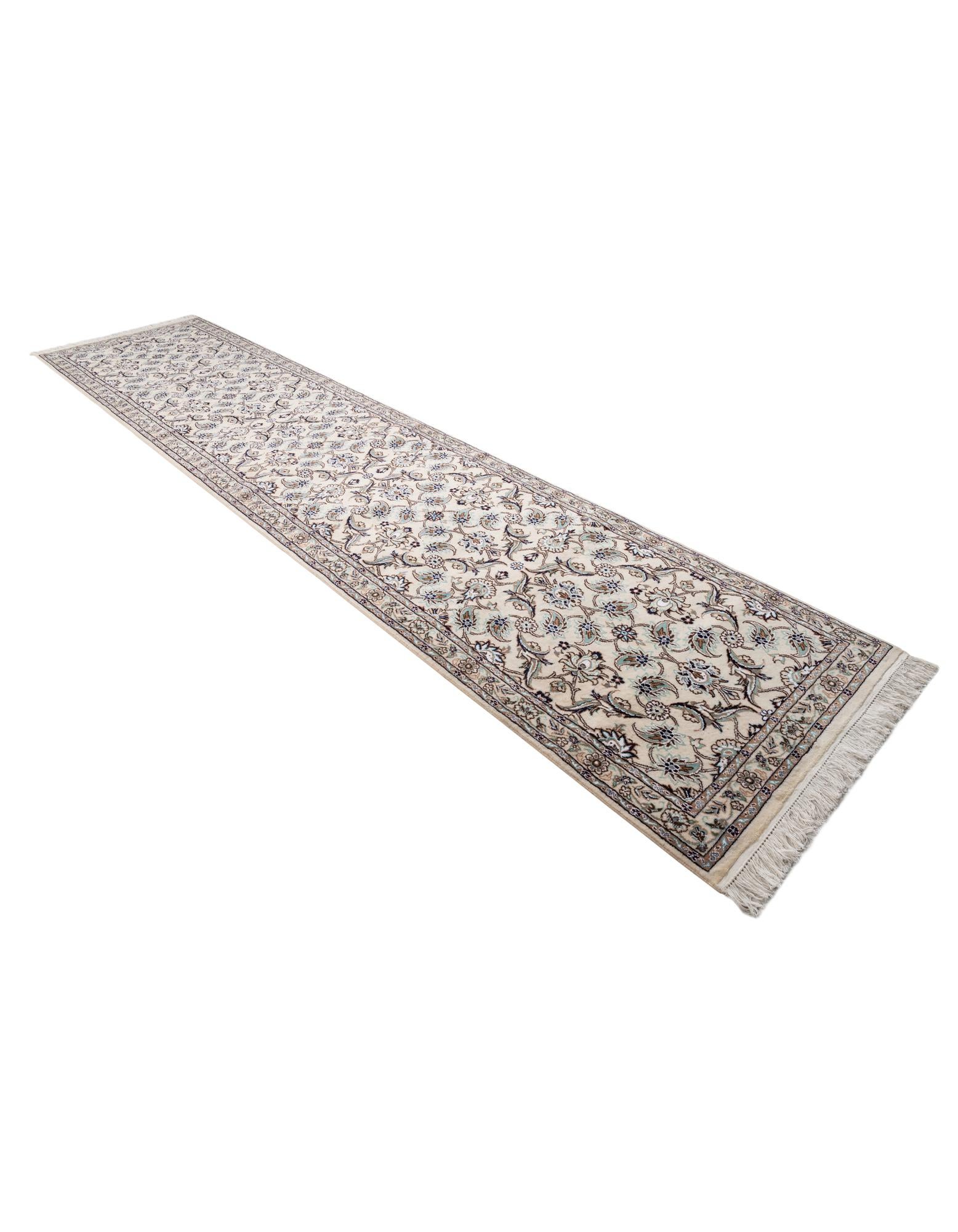 3' x 13' 2 Hand Knotted Nain Persian Runner Rug