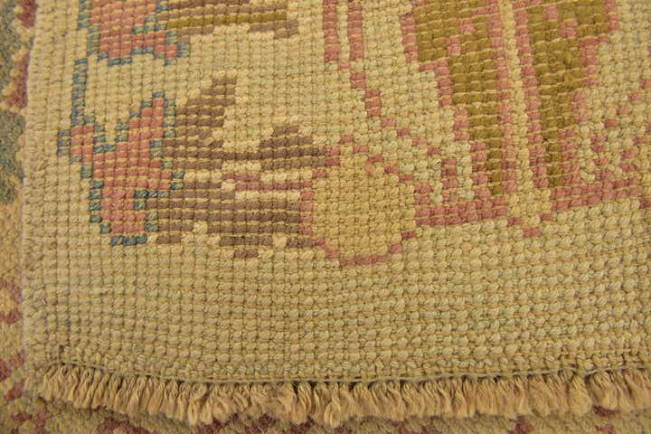 4' 3 x 8' 2 Hand Knotted Oushak Wool Runner Rug