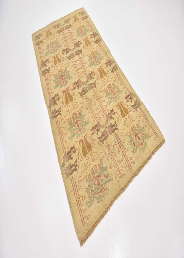 4' 3 x 8' 2 Hand Knotted Oushak Wool Runner Rug