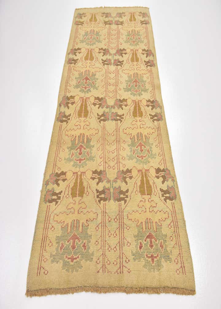4' 3 x 8' 2 Hand Knotted Oushak Wool Runner Rug