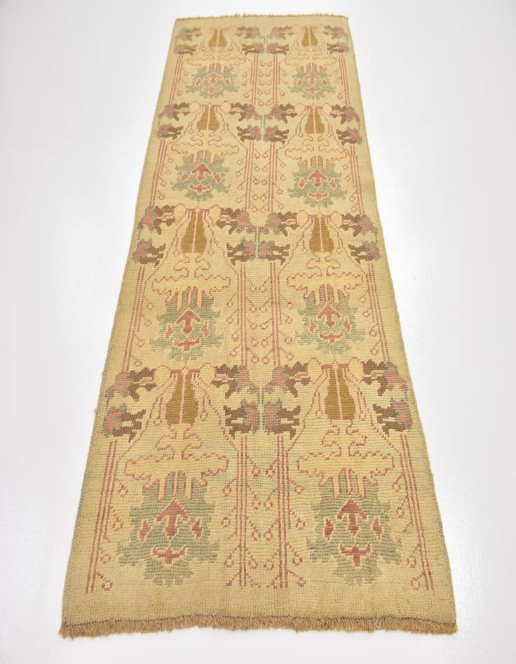 Detail image of 4' 3 x 8' 2 Hand Knotted Oushak Wool Runner Rug