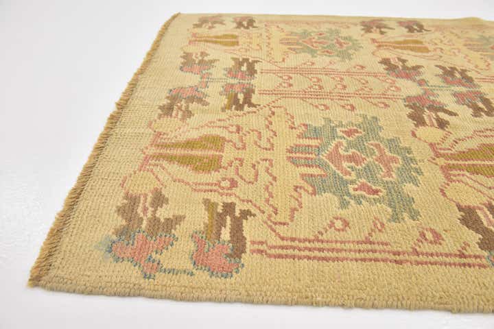 4' 3 x 8' 2 Hand Knotted Oushak Wool Runner Rug