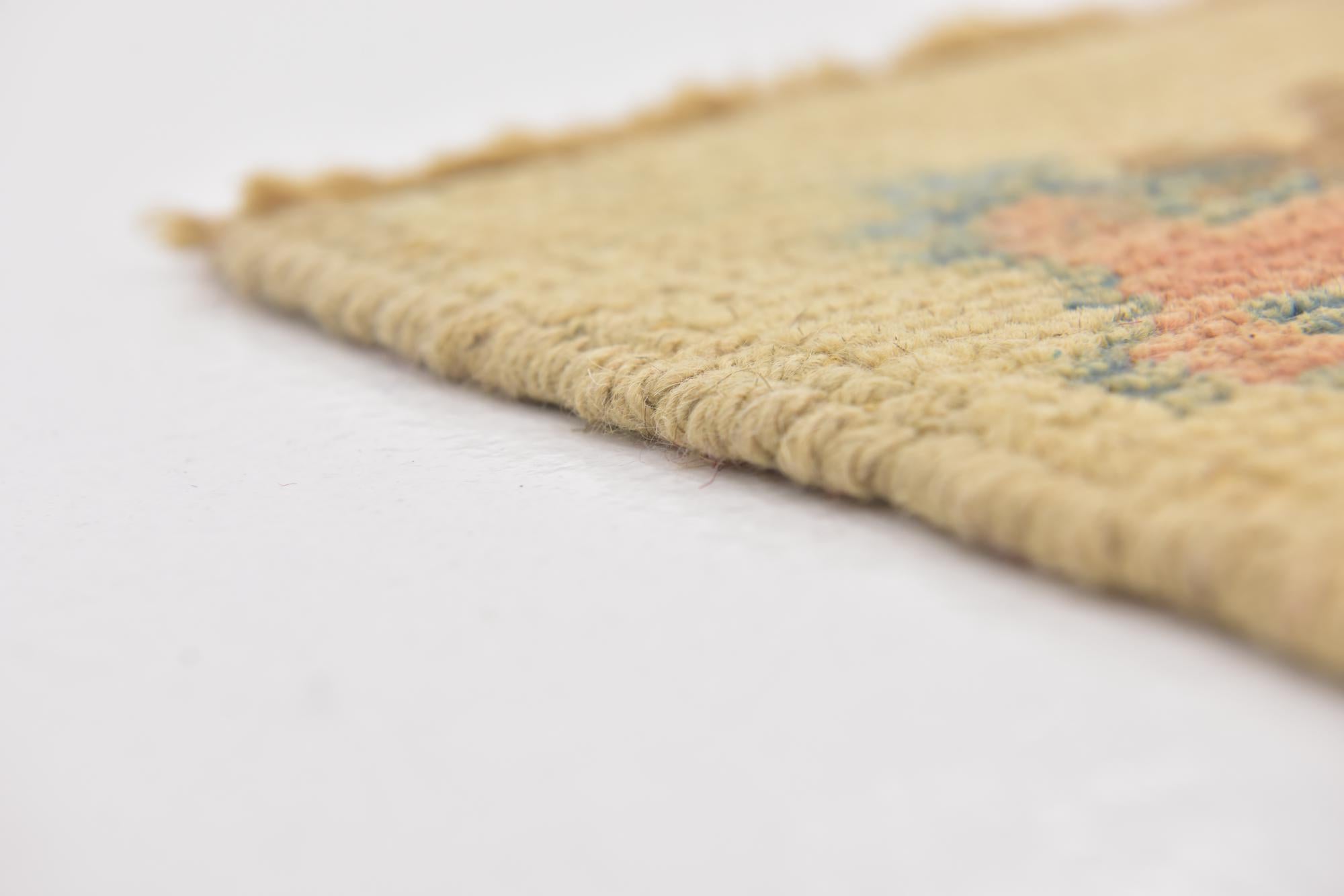 4' 3 x 8' 2 Hand Knotted Oushak Wool Runner Rug