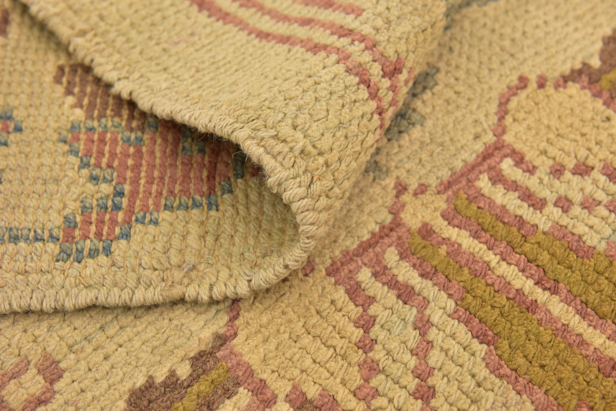4' 3 x 8' 2 Hand Knotted Oushak Wool Runner Rug