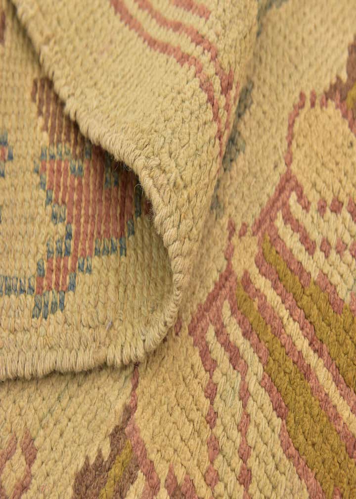 4' 3 x 8' 2 Hand Knotted Oushak Wool Runner Rug