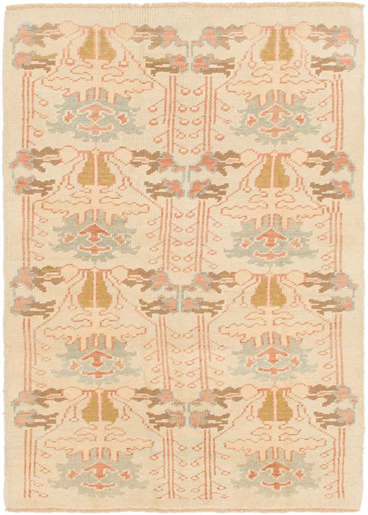 4' 3 x 8' 2 Hand Knotted Oushak Wool Runner Rug