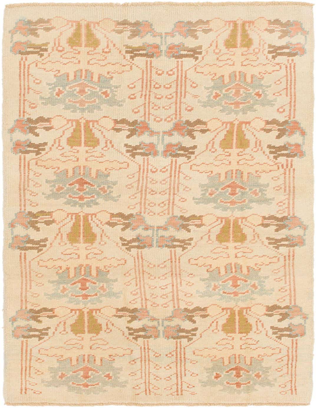 4' 3 x 8' 2 Hand Knotted Oushak Wool Runner Rug
